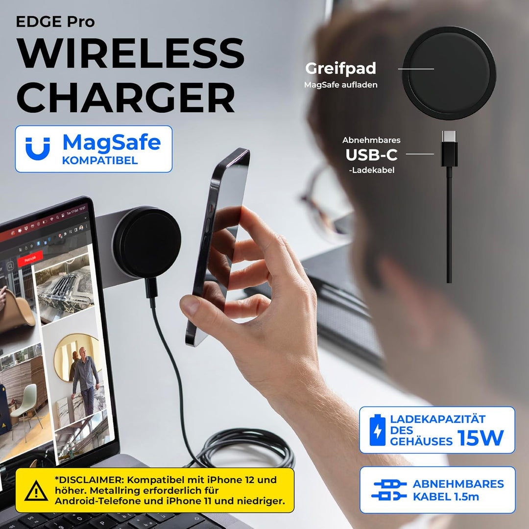 Rolling Square Edge Pro Full Kit – Magnetische Handyhalterung, Universelles Kabelloses Magnetisches