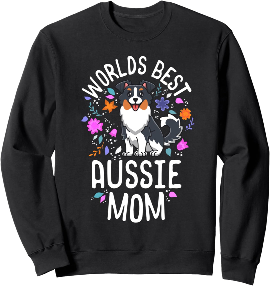 Australian Shepherd Gifts World's Best Aussie Mom Dog Mama Sweatshirt