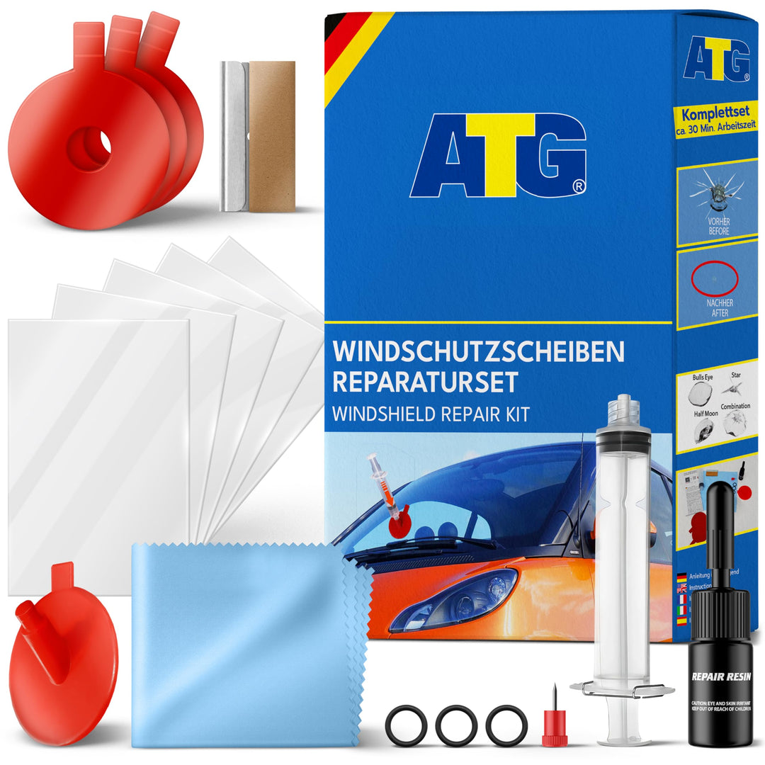 ATG® Steinschlag Reparaturset Windschutzscheibe - Universelles Auto Glas Reparatur Set - Professione