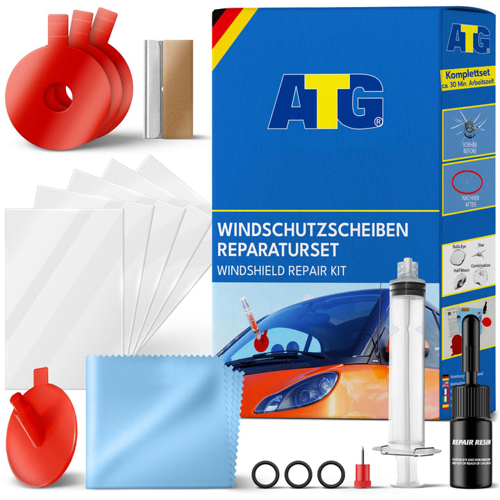 ATG® Steinschlag Reparaturset Windschutzscheibe - Universelles Auto Glas Reparatur Set - Professione