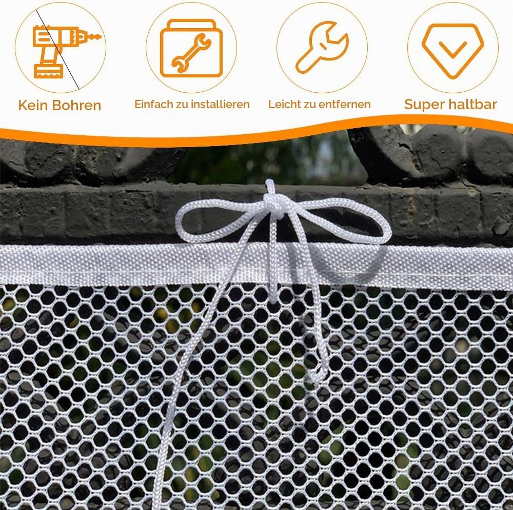 3 Meter Treppenschutznetz Kinder, Balkonschutz Netz, Treppengeländer Verkleidung, Fallschutz Safety