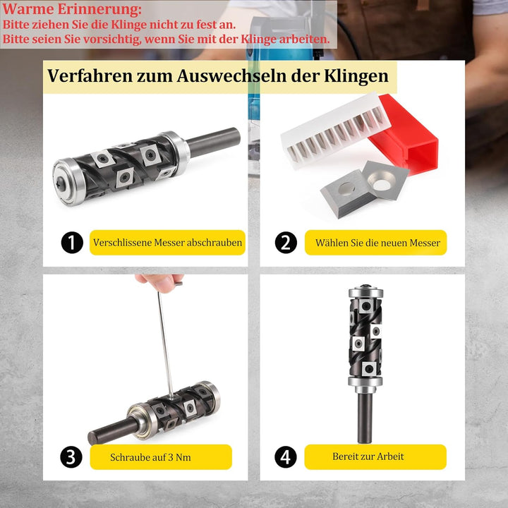 Trvoxviq Wendeplatten Wendemesser 10 Stück Ersatzklingen(12x12X2.2mm, 35°), Hartmetalleinsätze Vierk