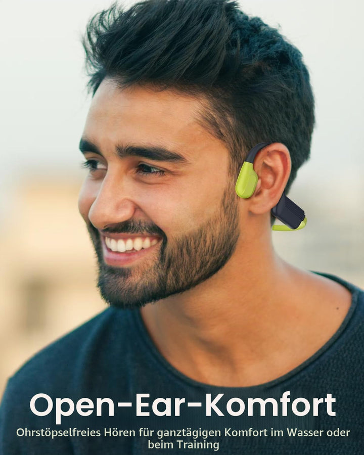 Knochenschall Kopfhörer Bluetooth 5.4 mit 32GB MP3-Player, IP68 Wasserdichte Bone Conduction Headpho