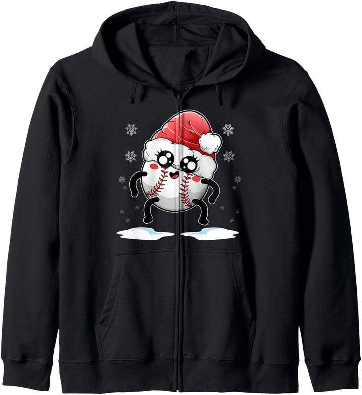 Christmas Baseballer Sport Xmas Weihnachten Baseball Kapuzenjacke