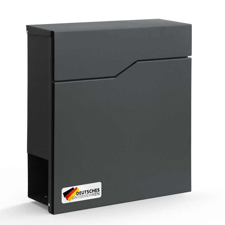 Floordirekt Moderner Briefkasten, mit Zeitungshalter, Deckel, abschliessbar mit Zeitungsfach und gro