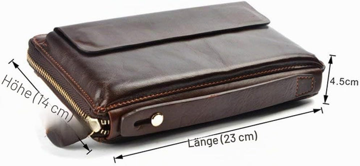 Leder Handgelenktasche Herren Geschäft Handtasche Herrentasche Gross Geldbörse Echtleder Karten Clut
