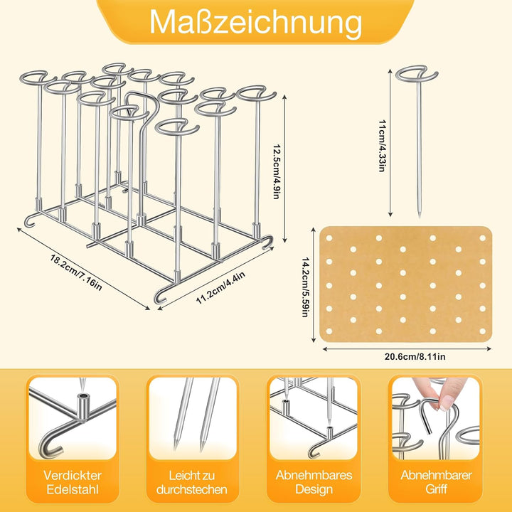 2×304 Edelstahl Heissluftfritteuse Spiessen Grillrost für Ninja Foodi AF500EU/ AF400 EU/AF300EU/SL40