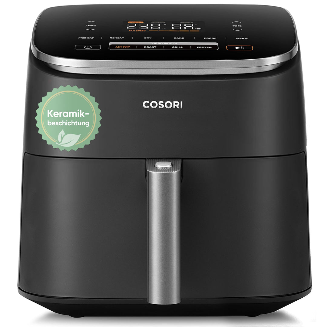 Cosori Turboblaze Airfryer mit Keramikbeschichtung, 9-in-1 Heissluftfritteuse, Backen, Grillen, Brat