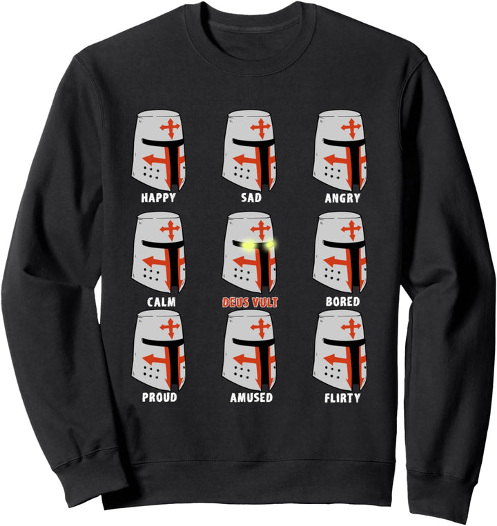 Lustiger Deus Vult Templer Emotionen Mittelalter Ritter Sweatshirt
