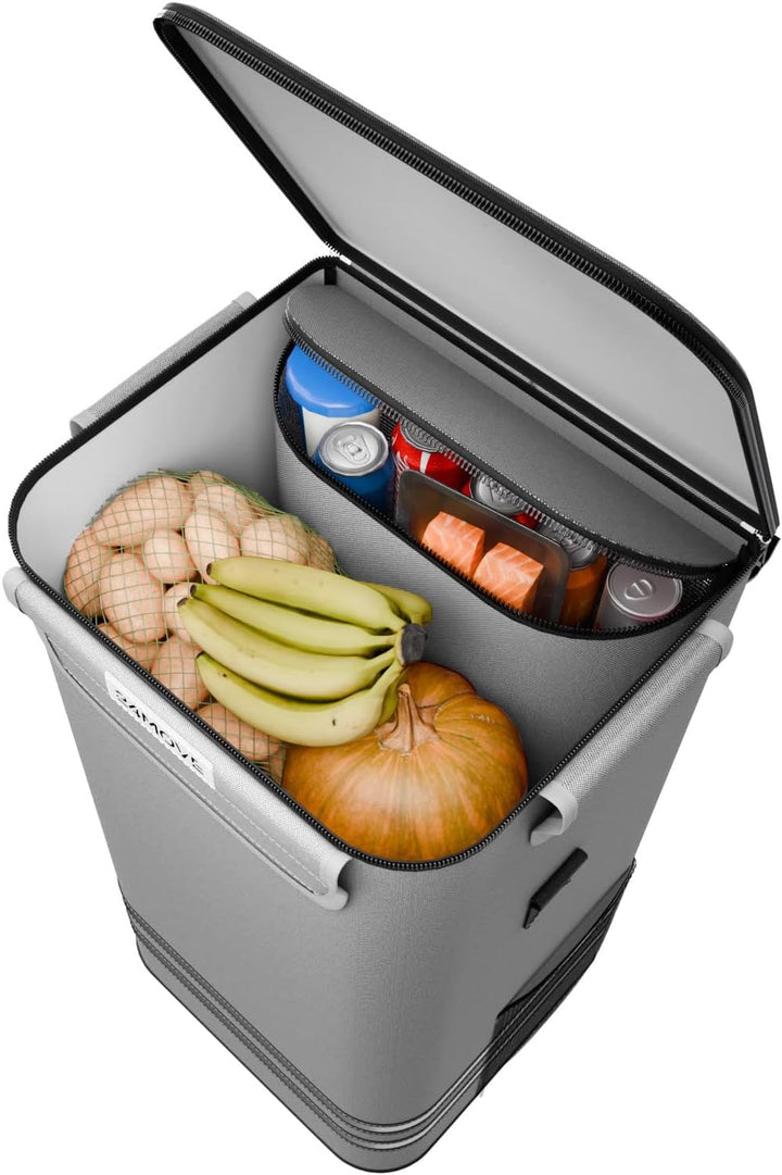 24MOVE® Einkaufstrolley Vehlo klappbar mit 55L inkl. Kühlfach, Faltbarer 3in1 Trolley - Sackkarre un