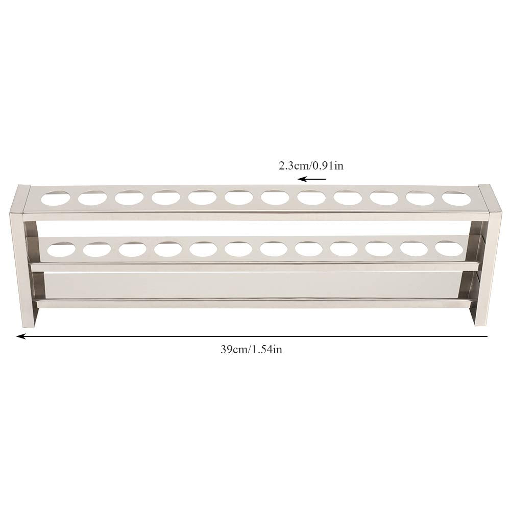 12 Löcher Reagenzglasständer Lochdurchmesser 2,3 cm, Edelstahl Farbmetrischer Röhrchenhalter Rack Ze