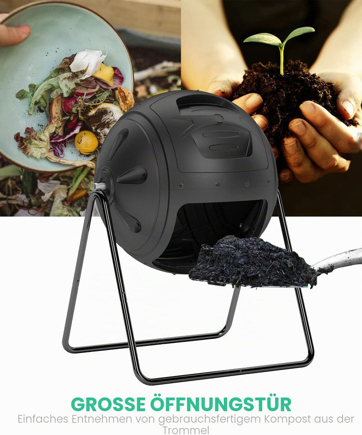 SQUEEZE master Multifunktionaler 130 Liter Tumbling Komposter für den Gartenabfall und Küchenabfälle