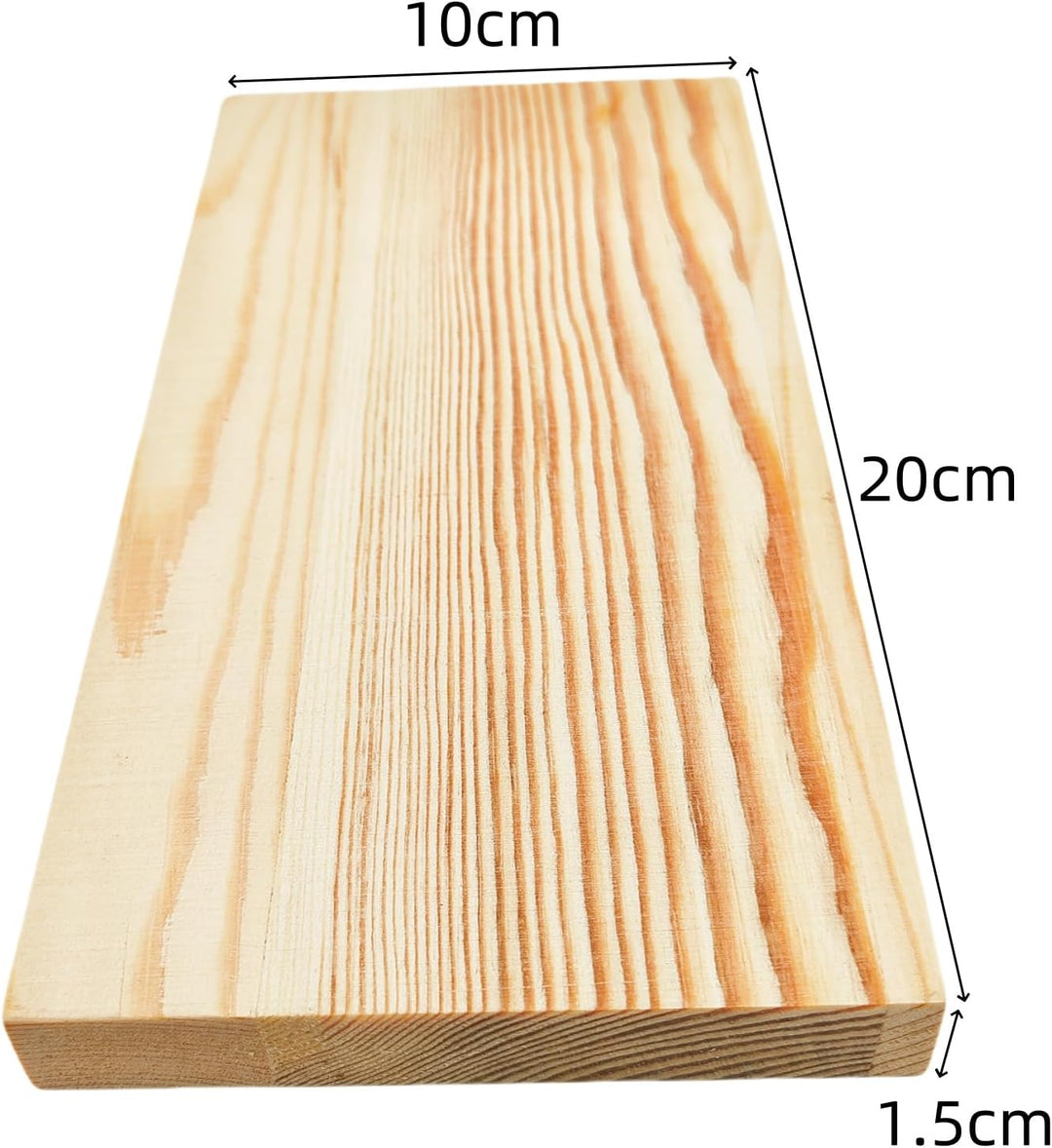 6 rechteckige Holzbretter, unbehandelte Holzblöcke, 20 x 10 x 1,5 cm, roh, Holzblöcke für DIY zum Sc