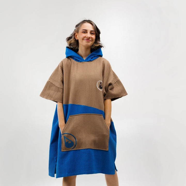 WAVE HAWAII Bade-Poncho Damen & Herren Lighd | Grösse S/M, 155-185cm I 100% Baumwolle Surf-Poncho Er