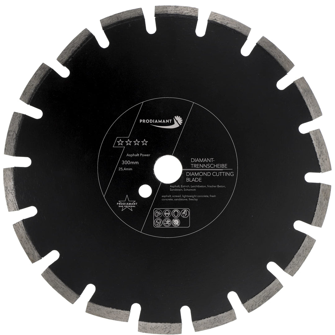 PRODIAMANT Diamantscheibe 300 mm x 25,4 mm Abrasiv für Strassen, Asphalt, Estrich, Leichtbeton, fris