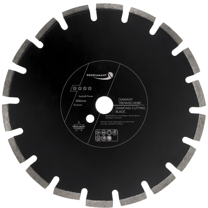 PRODIAMANT Diamantscheibe 300 mm x 25,4 mm Abrasiv für Strassen, Asphalt, Estrich, Leichtbeton, fris