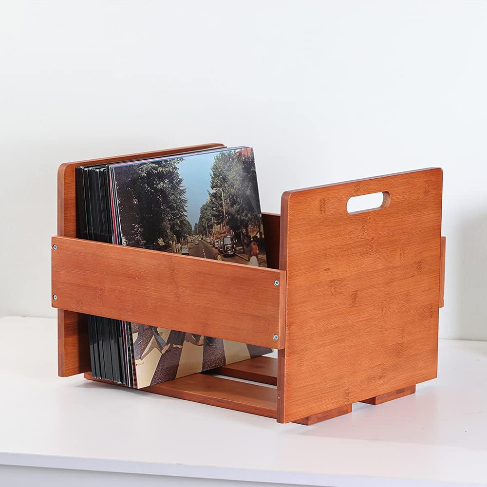 Artliving Schallplatten Aufbewahrung Vinyl LP Box - Schallplattenständer Holz - 41 x 38,5 x 31cm - S