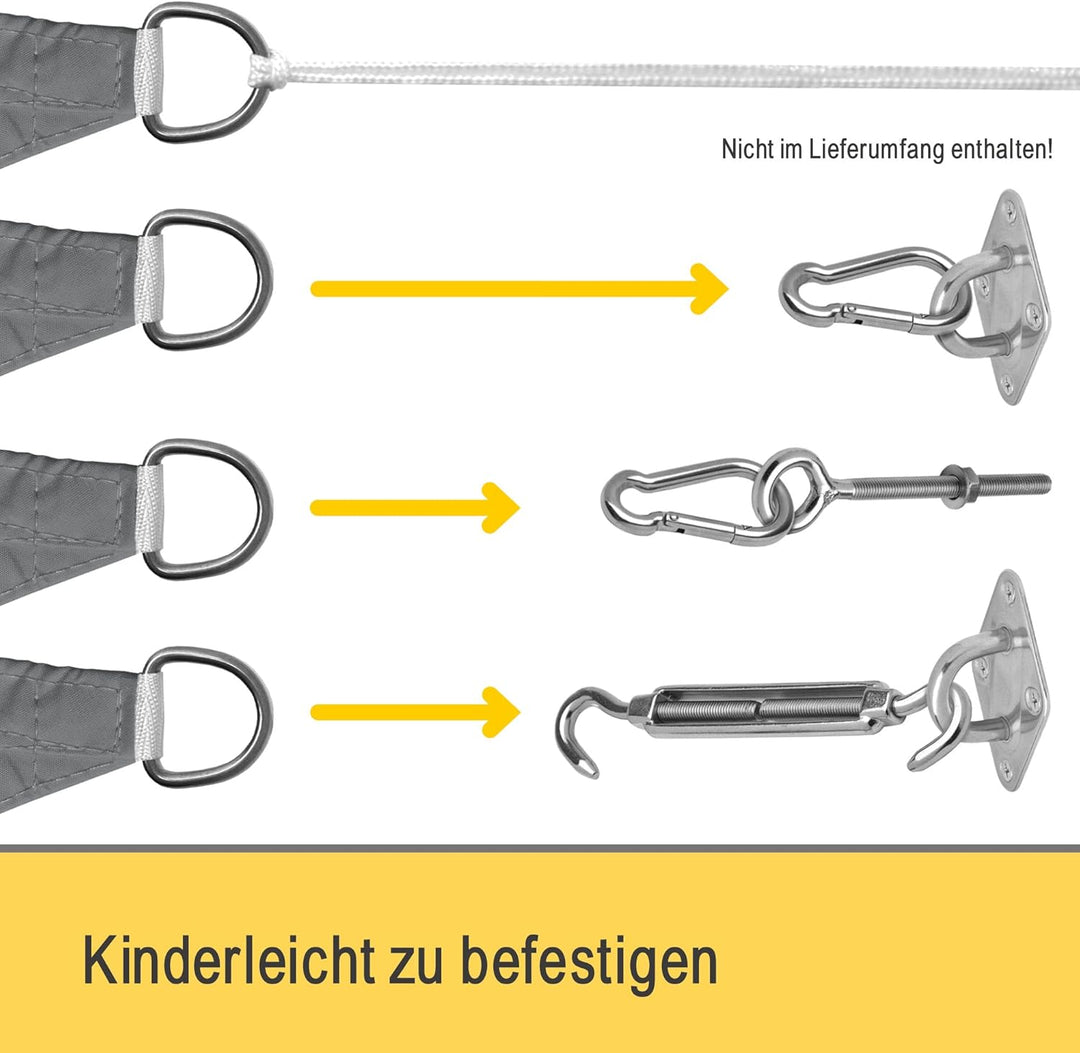 Sol Royal Sonnensegel dreieckig Wasserdicht 3x3x3m Terrasse – Sonnensegel Balkon Segeltuch UV Sonnen