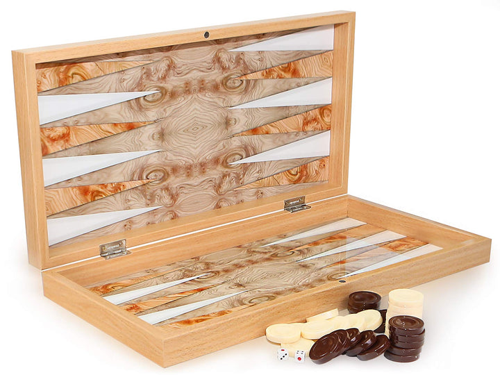 SEMUS Luxus Backgammon TAVLA Intarsien Look XXL GeoMOTIV