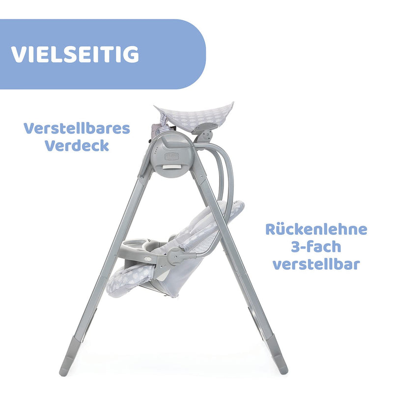 Chicco Polly Swing Up Elektronische Babywippe von Geburt bis 9 Kg, Verstellbare Babyschaukel und Aut