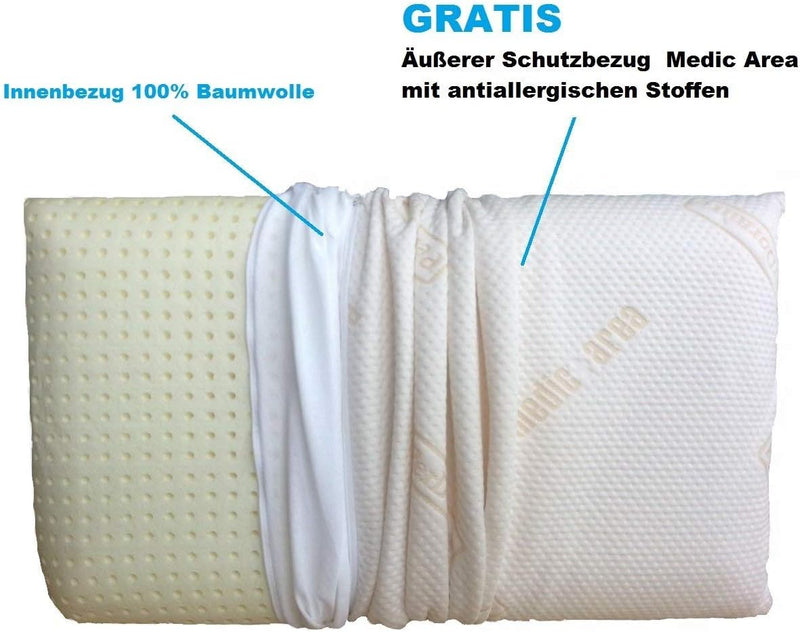 MaxxGoods Feelgood ortopädisches HWS Nackenstützkissen (70 x 42 x 9 cm) 70 x 42 x 9 cm Einzeln, 70 x