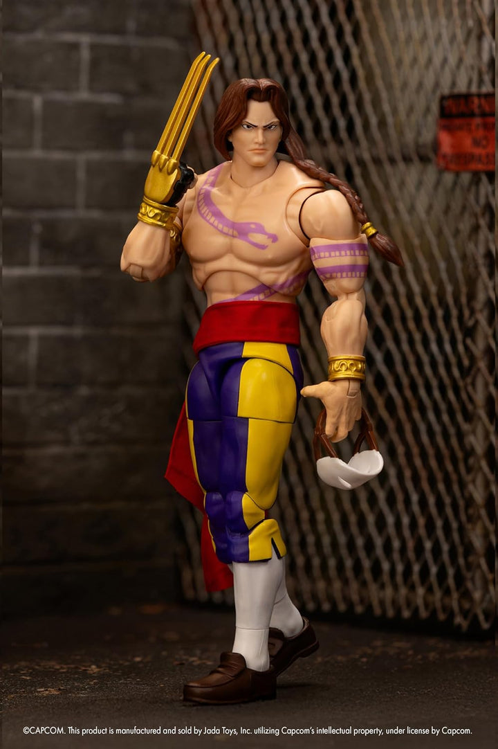 Jada Toys Street Fighter Figur Vega (15 cm) - bewegliche Sammel- und Actionfigur aus Street Fighter