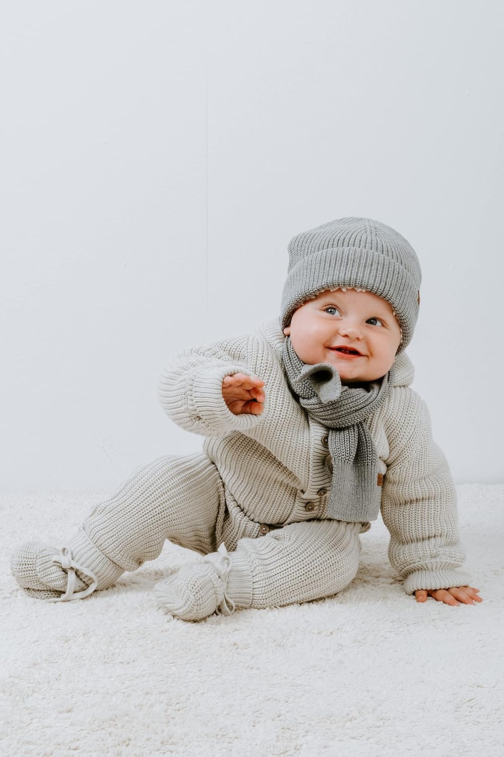 Baby's Only - Soul Kapuzenjacke Baby - Teddyfutter - Strickjacke für Jungen and Mädchen - 100% Bio-B