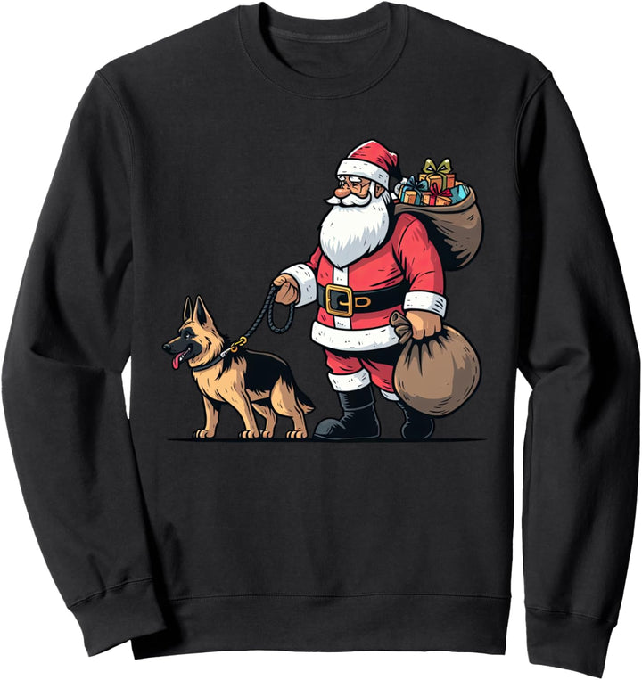 Deutscher Schäferhund Weihnachtsmann Lustiger Hund Weihnachten Sweatshirt