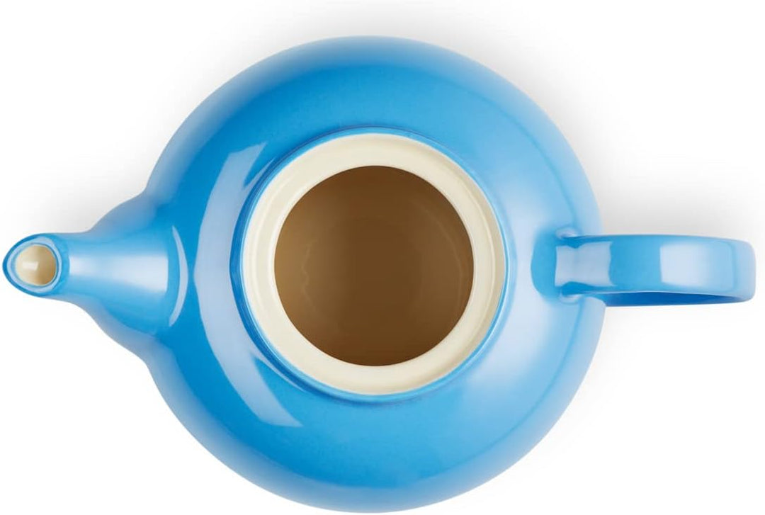 Le Creuset Klassische Teekanne aus Steinzeug, 1,3 Liter, für 3–4 Tassen, Azure, 80702132200003, Azur