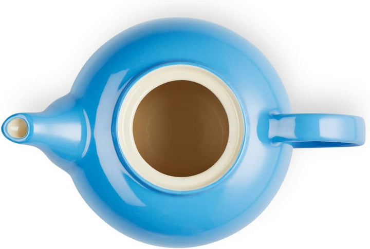 Le Creuset Klassische Teekanne aus Steinzeug, 1,3 Liter, für 3–4 Tassen, Azure, 80702132200003, Azur