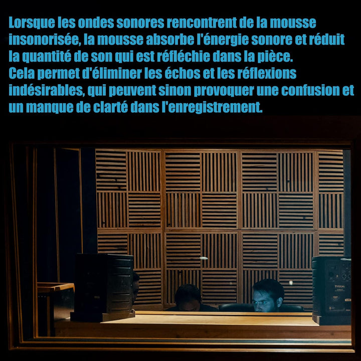 48 Stück Aukustikschaumstoff Schalldämmung Schaumstoff Acoustic Foam 30 * 30 * 2.5cm Hoher Dichte,Fl