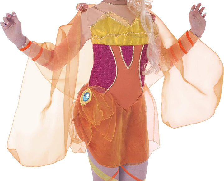 Ciao- Stella Bloomix Winx Club costume disguise fancy dress girl (Size 4-6 years), Orange, Yellow 4-