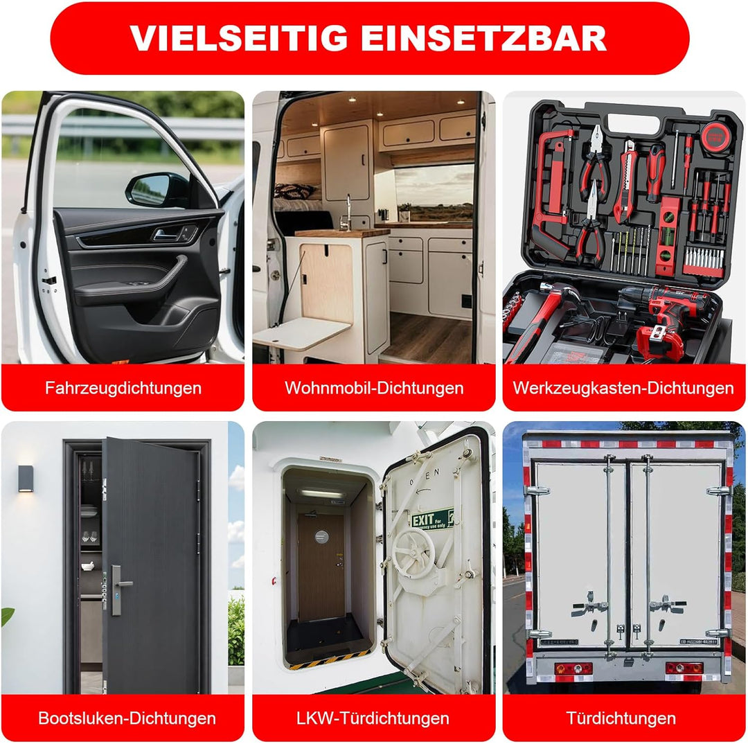 Universal Autotür Türdichtung Gummidichtung 18M Gummiprofil Türdichtung Autotür Kantenschutz D-förmi