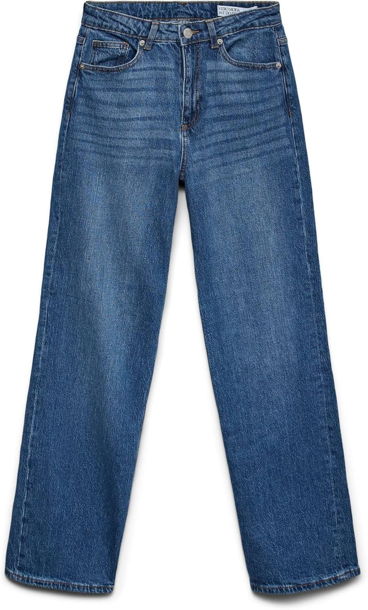 Vero Moda Female Weit geschnitten VMTESSA Hohe Taille Weit geschnitten Jeans 25W / 30L Medium Blue D