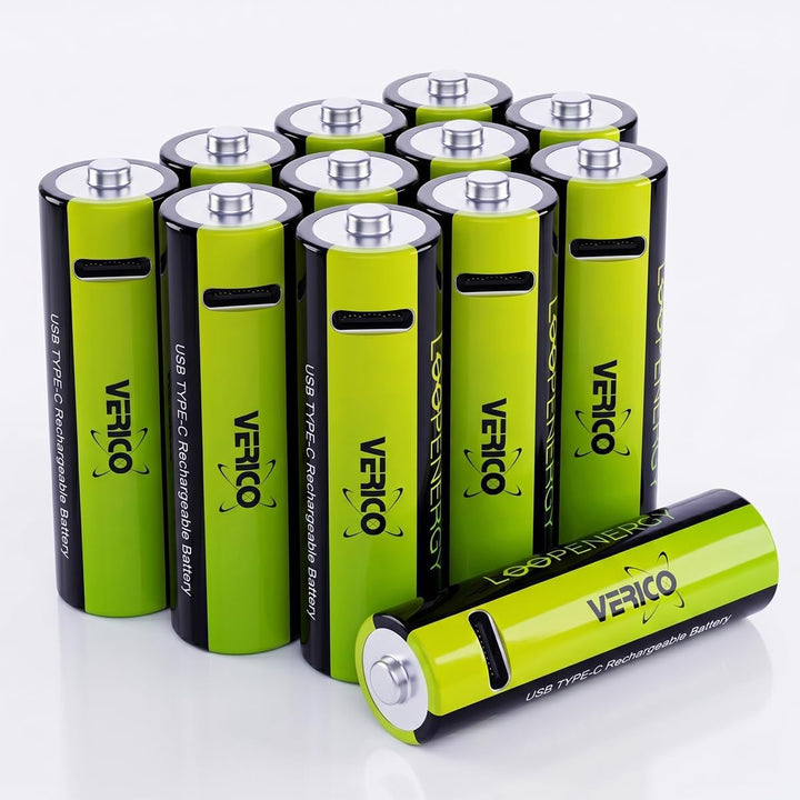 VERICO LoopEnergy AA 2550 Wiederaufladbare USB-C Batterie AA 1,5V 2550mWh (1700mAh) Li-Ion, Schnelll
