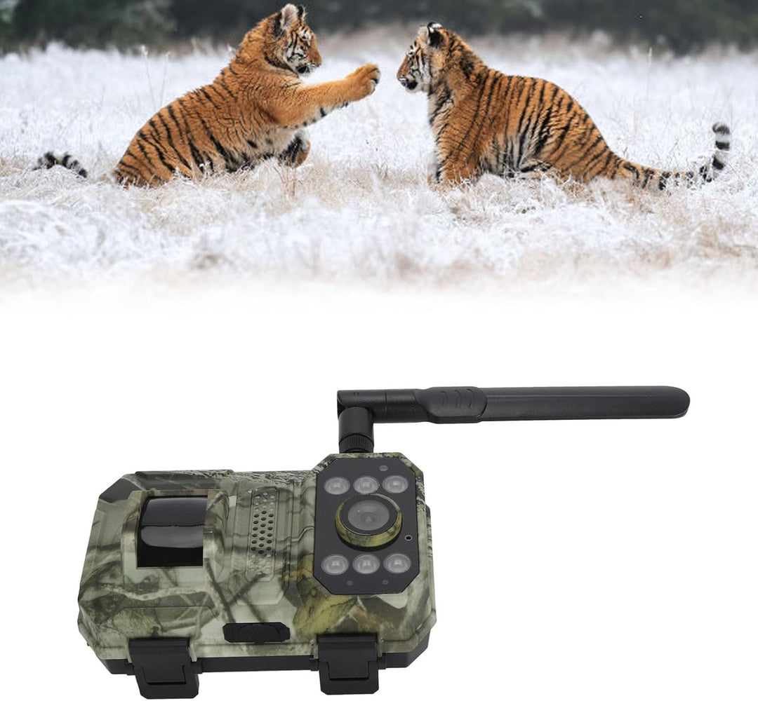 Marhynchus 4K Wildkamera, 14 MP, 4G LTE Wildkamera mit 120° Weitwinkel-Bewegungserkennung, Solar-Lad