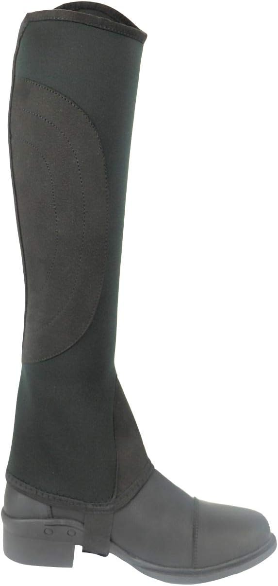 AK Reitchaps aus Neopren mit gebogenem Reissverschluss AKRS-1828 4XL Schwarz Grau, 4XL Schwarz Grau