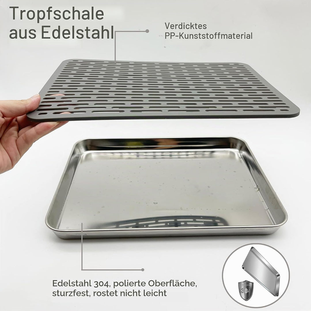 duoyif Tropfschale Edelstahl Auffangschale, Bar-Tropfschale, Aus Edelstahl Mit Kunststoffgitter, Tee
