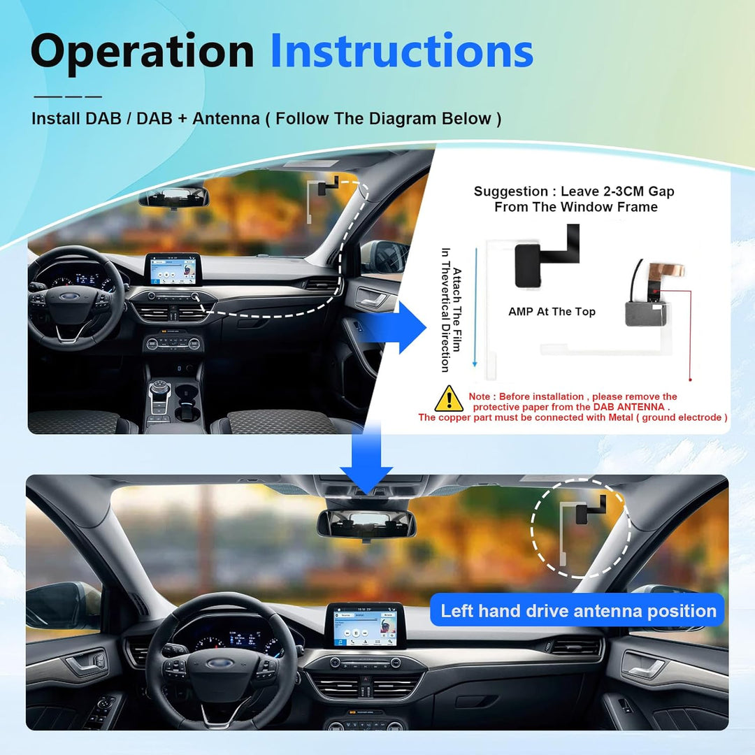 Podofo DAB/DAB+ Adapter Digital Radio Receiver Adapter DAB+ Radio Tuner Receiver mit Antenne + SMA A