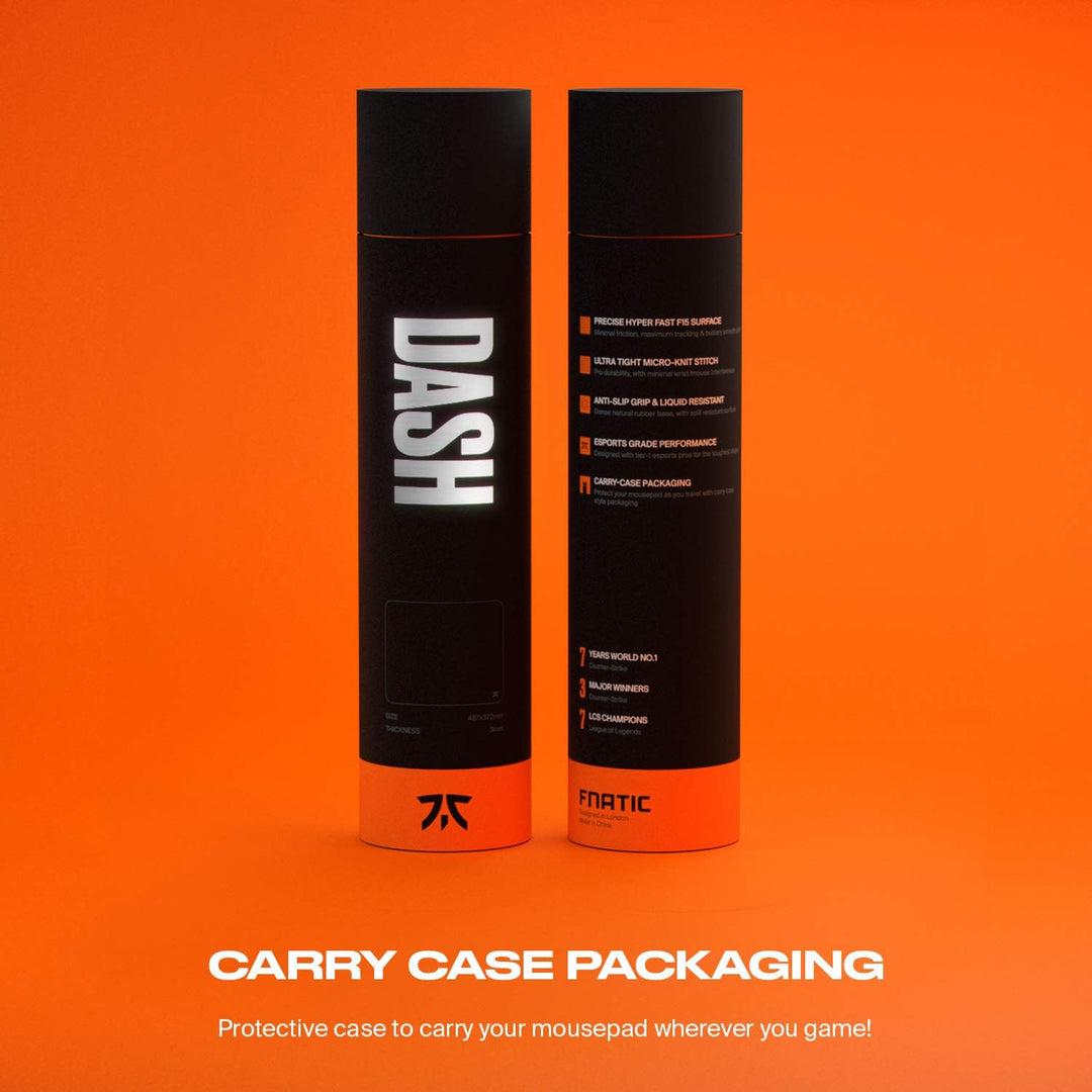 Fnatic Dash L Erweiterte Profi-Gaming-Mausmatte für E-Sports mit Genähten Rändern und Rutschfestem G