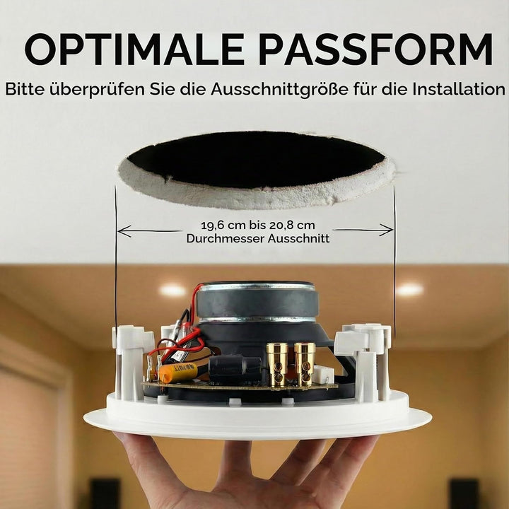 Micca M-6C 2-Wege runder Deckenlautsprecher, Ausschnittdurchmesser 19,3 cm Ganzhaus-Audio, Heimkino,