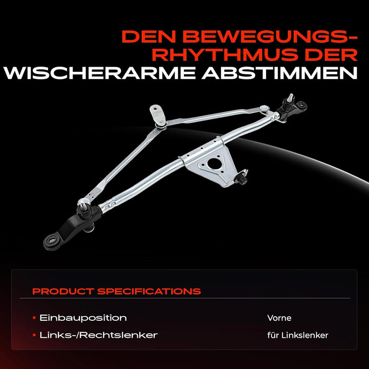Frankberg 1x Scheibenwischer Wischergestänge ohne Motor für Linkslenker Vorne Links oder Rechts Komp