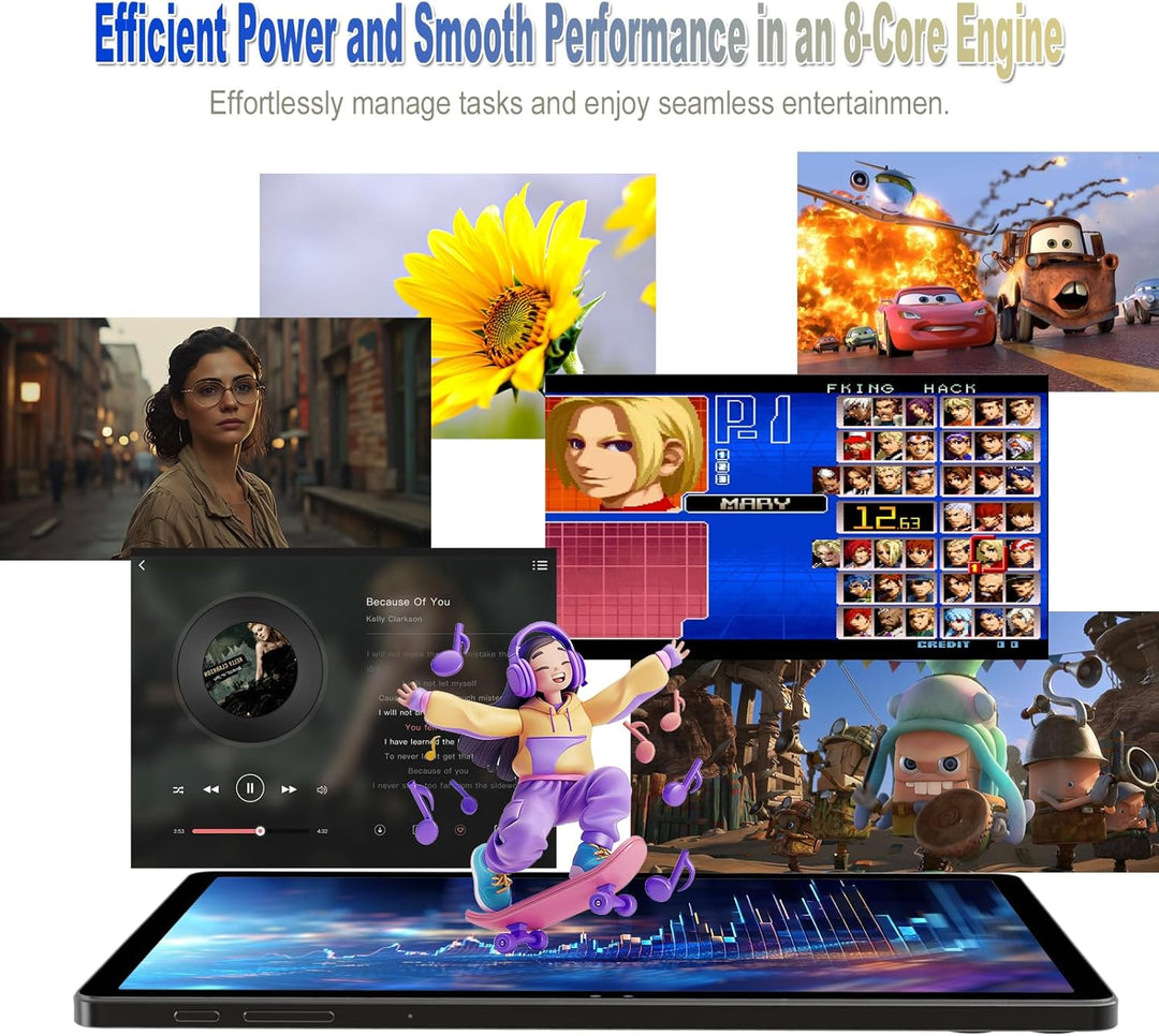 F11 2024 Tablet Android 14, 11 Zoll, 18 GB RAM, 128 GB ROM, 1 TB Erweiterung, 2K, WiFi 5G/2.4G, Kame