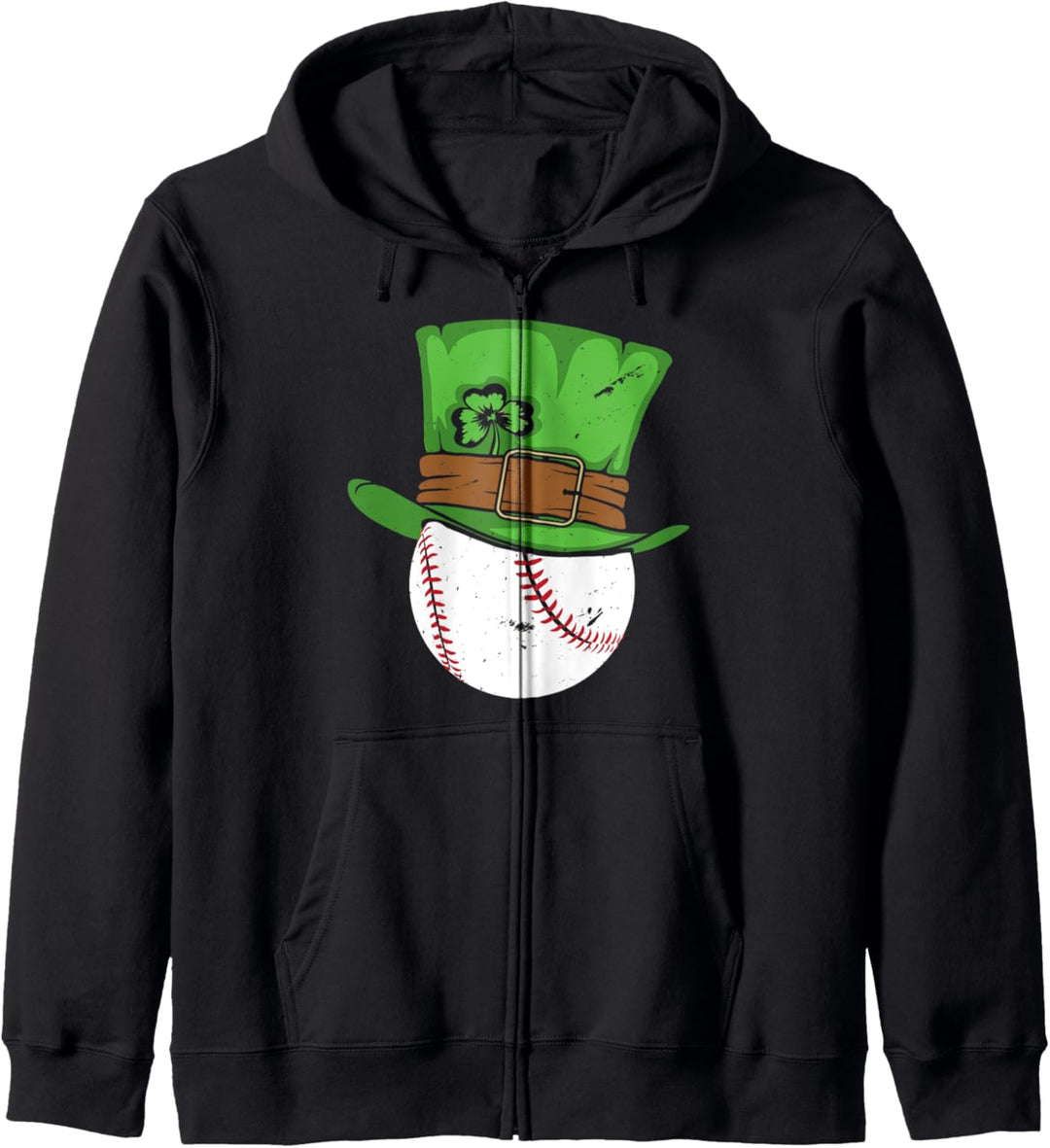 Baseball St. Patricks Day Ball Kleeblatt Catcher Kapuzenjacke