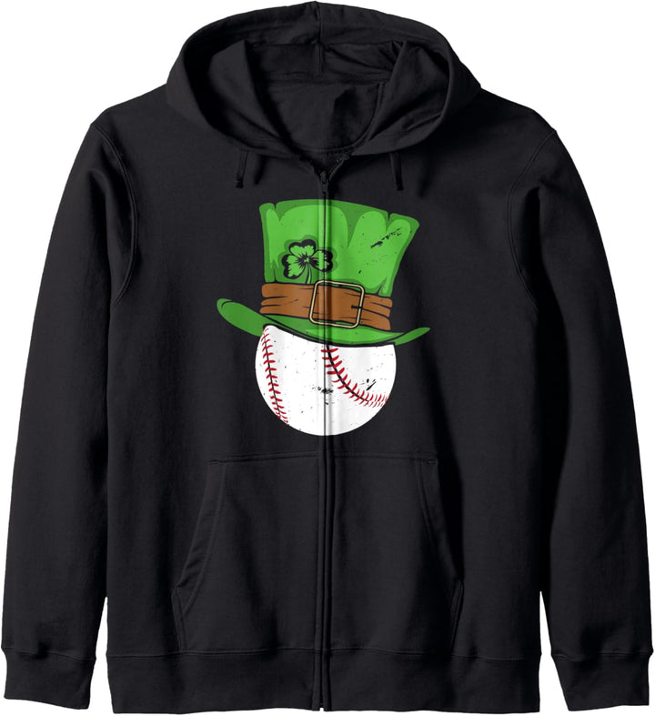 Baseball St. Patricks Day Ball Kleeblatt Catcher Kapuzenjacke