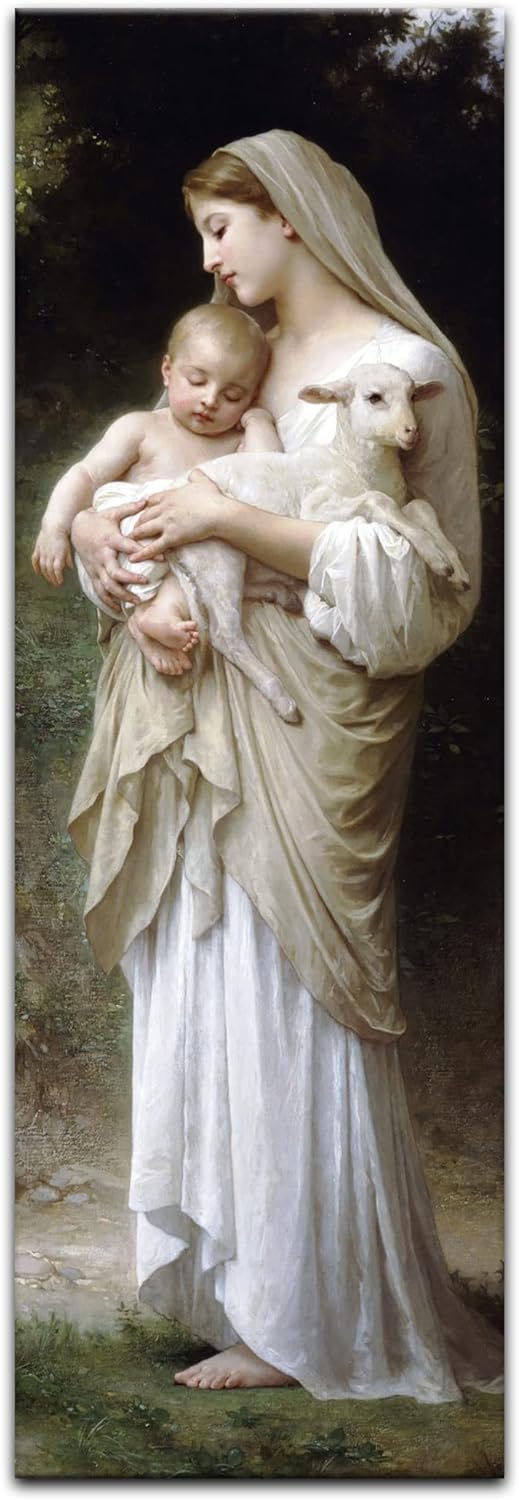 Bilderdepot24 Bild auf Leinwand | William-Adolphe Bouguereau Die Unschuld in 30x90 cm als Wandbild |