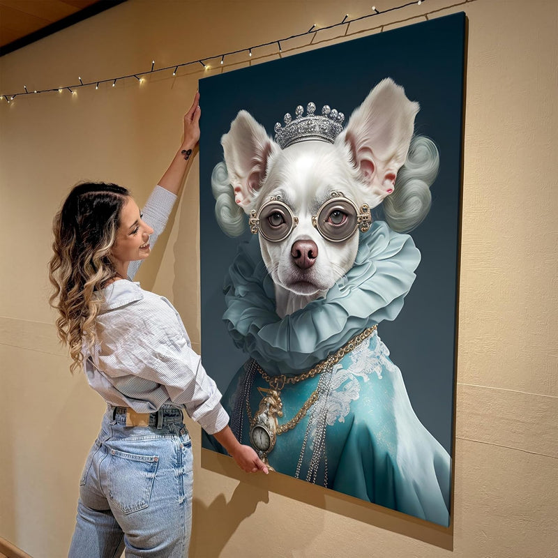 Artmazing | Chihuahuabild gross hochkant | Bilder Chihuahua modern auf Leinwand | Chihuahuabilder Mo