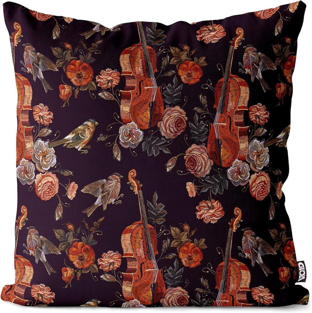 VOID Violine Rose Vögel Kissenbezug Kissenhülle Sofakissen Kissen Deko Outdoor-Kissen Dekokissen, Ki