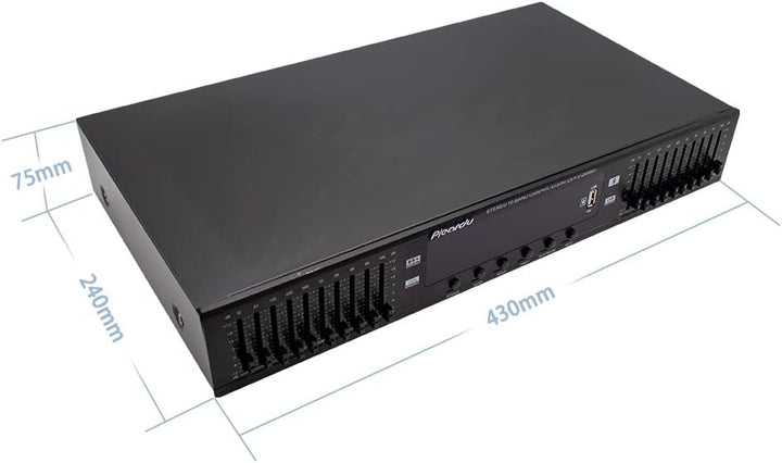 Toplionace 220V HIFI Digital HD Stereo Equalizer, EQ898 Vorverstärker Equalizer Eingebauter USB Blue