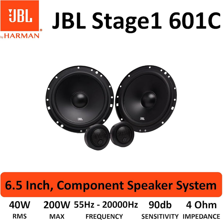 JBL Stage1 601C 2-Wege KFZ Soundsystem von Harman Kardon - 200 Watt Komponenten Auto Lautsprecher Bo
